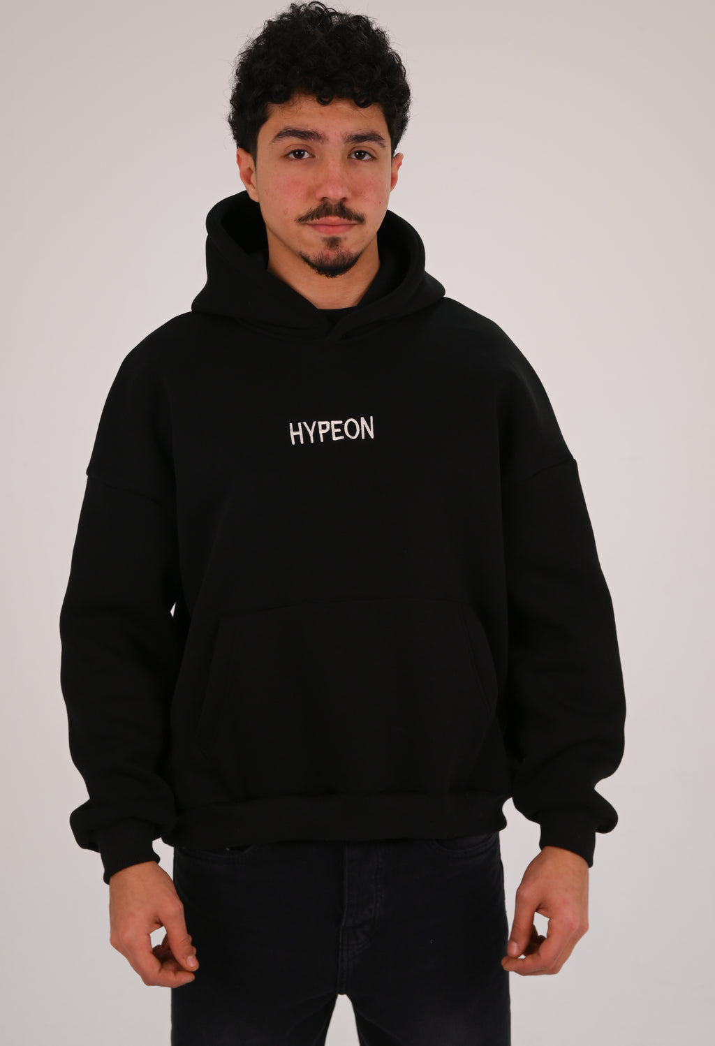 Black Premium Box Fit Hoodie - Embroidered Signature