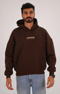 Brown Premium Box Fit Hoodie - Embroidered Signature