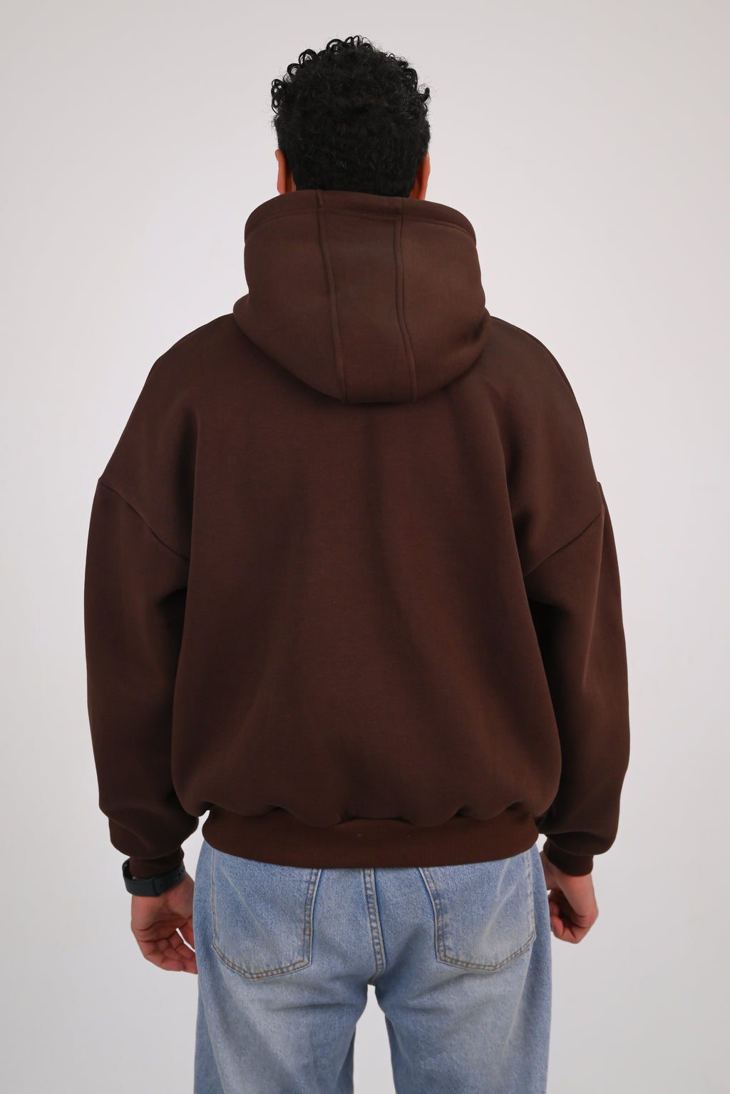Brown Premium Box Fit Hoodie - Embroidered Signature
