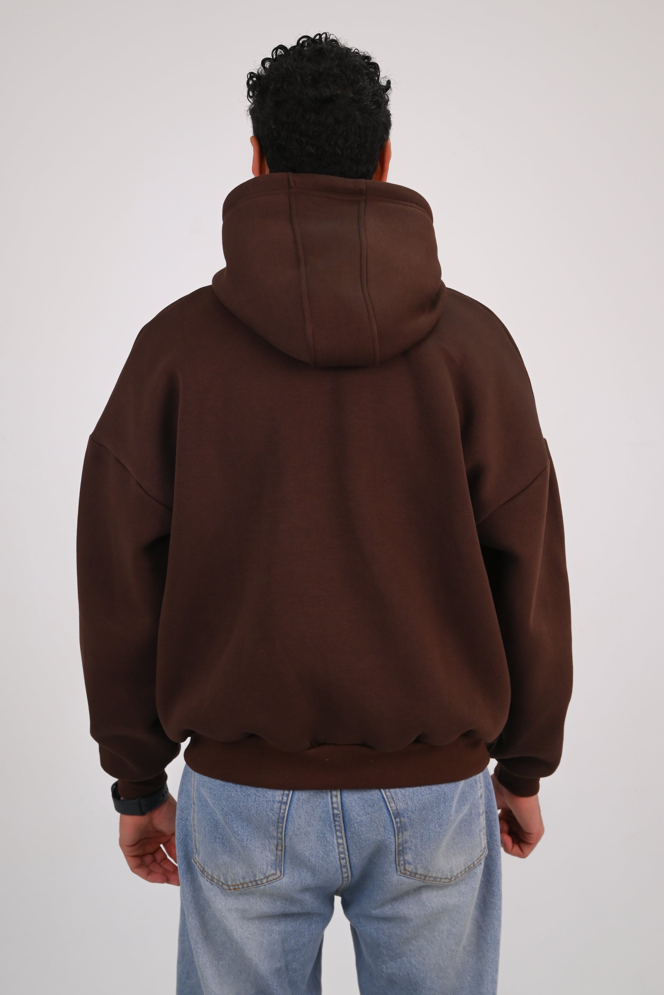 Brown Premium Box Fit Hoodie - Embroidered Signature