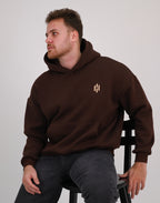 Brown Premium Box Fit Hoodie - Embroidered Logo