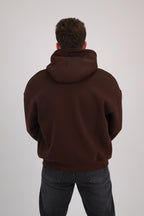 Brown Premium Box Fit Hoodie - Embroidered Logo