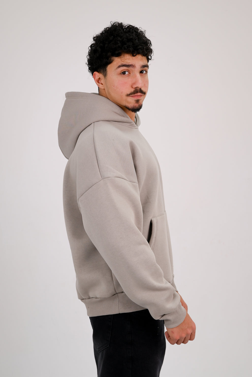 Premium Box Fit Hoodie - Silver Embroidered Logo Edition