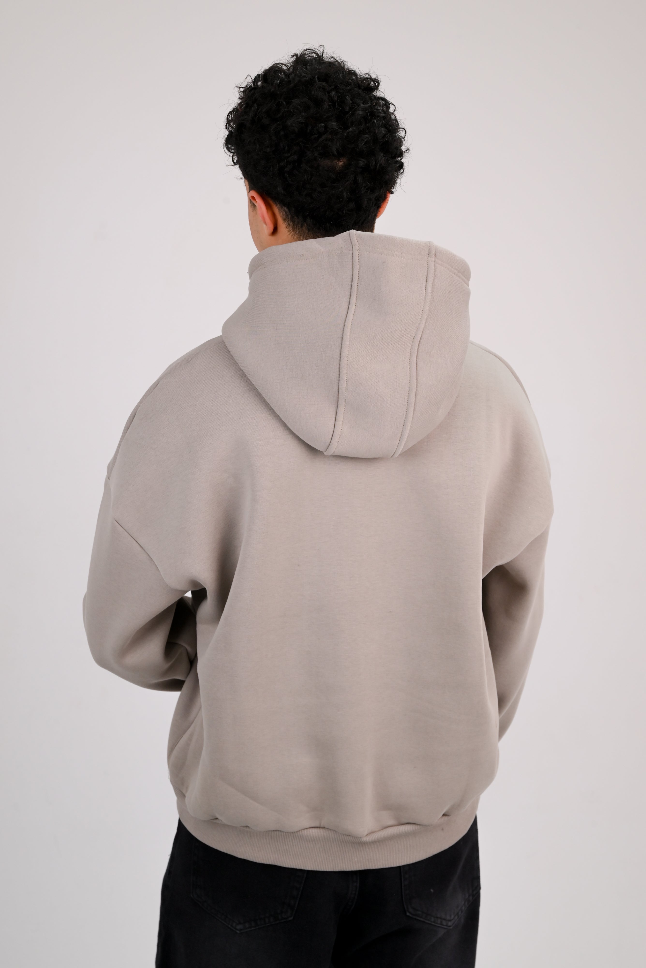 Premium Box Fit Hoodie - Silver Embroidered Logo Edition