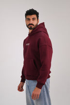 Burgundy Premium Box Fit Hoodie - Embroidered Signature
