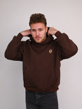 Brown Premium Box Fit Hoodie - Embroidered Logo